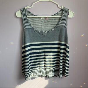 Ardene Navy and White Striped Tank Top